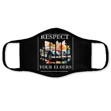 Discover Respect Your Elders vintage Old Classic Muscle Car Face Masks