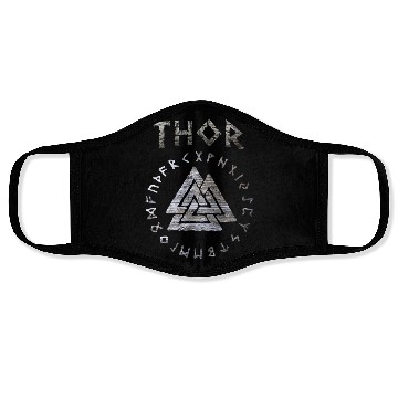 Discover Thor Mjolnir Valknut Vikings Runes Face Masks