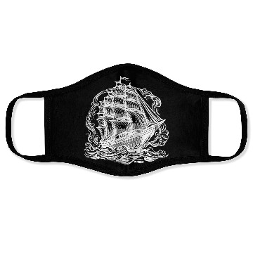 Discover Old Cruise Ship Elegant Sailing Ship Face Masks