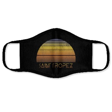 Discover Retro Saint Tropez Sunset Vacation Souvenir Face Masks