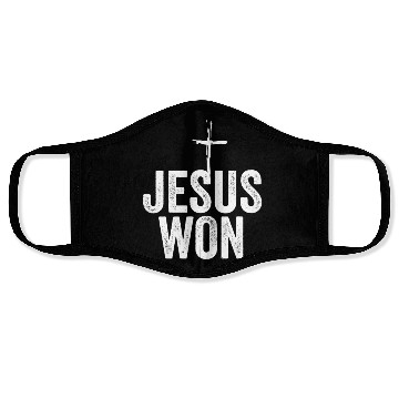 Discover Jesus Won Religious Christian Jesus Holy Cross Face Masks