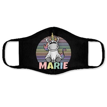 Discover Marie Name Unicorn Face Masks