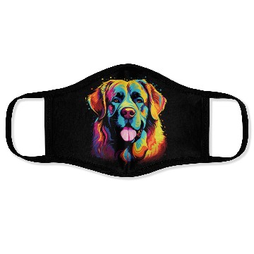 Discover Watercolor Colorful Great Pyrenees Face Masks