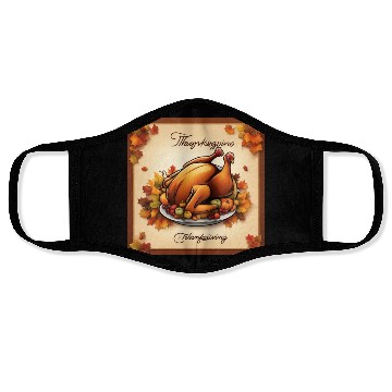 Discover happy thanksgiving Face Masks