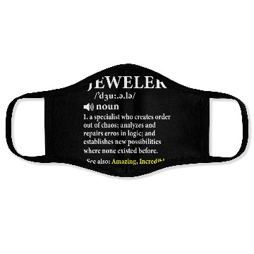 Discover Jeweler Definition Funny Gemologist Gift Face Masks