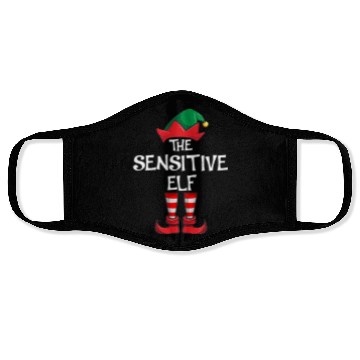 Discover Sensitive Elf Matching Family Christmas Face Masks