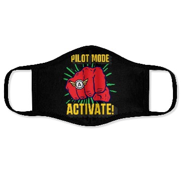Discover Pilot Mode Activate Funny Aviation Face Masks