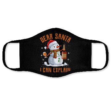 Discover Snowman Dear Santa I can Explain Funny Snow Face Masks