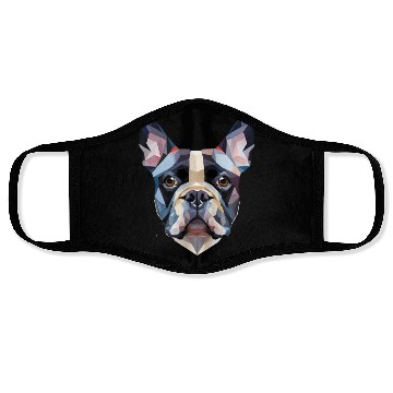 Discover French bulldog, polygon dog,polygon art Face Masks
