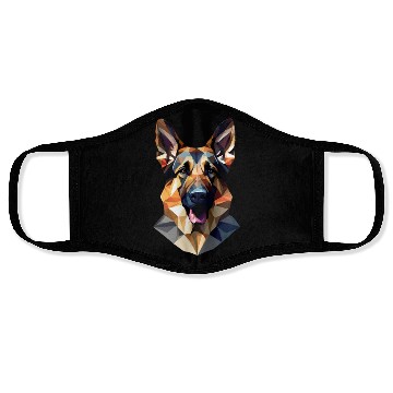 Discover German shepherd dog, German dog, polygon art Face Masks
