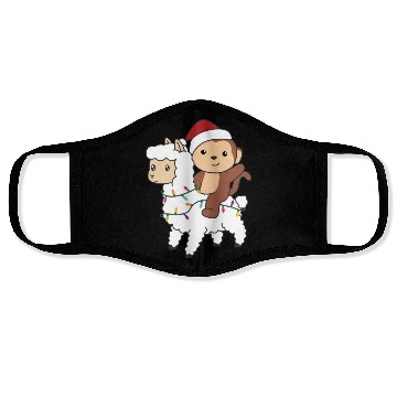 Discover Monkey Lama Christmas Snow Winter Animals Face Masks