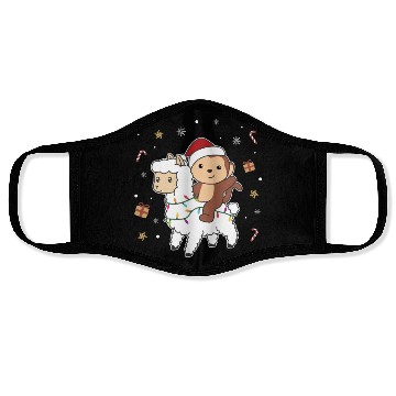 Discover Monkey Lama Christmas Snow Winter Animals Face Masks