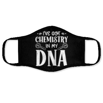 Discover Chemistry in my dna chemist science chemical lab Face Masks