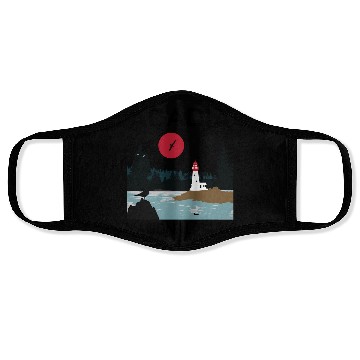 Discover Acadia National Park 80s Maine Mount Island Face Masks