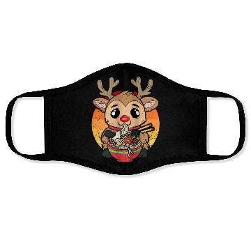 Discover REINDEER EATING RAMEN Face Masks