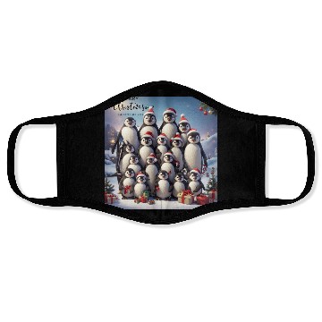 Discover Christmas penguins Face Masks