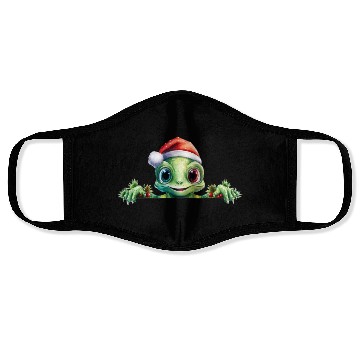 Discover Winter Frog in a Santa Hat Face Masks