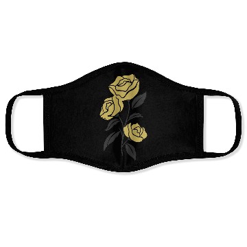 Discover Yellow Roses 2 Color Vector Face Masks