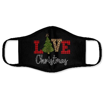 Discover Green Buffalo Plaid Christmas Tree Face Masks