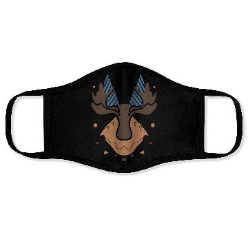 Discover Moose Mountains Design Boho Style Vector 3 Colors Face Masks