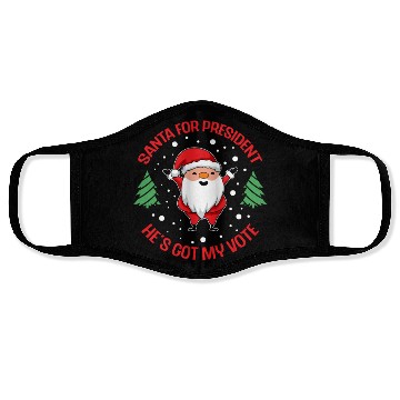 Discover Santa For President Christmas Tree Voting Voter Face Masks