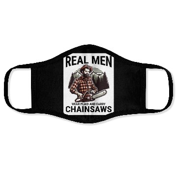 Discover Lumberjack Woodworker Woodcutter Chainsaw Arborist Face Masks