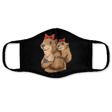 Discover Groundhog Marmot Mom for a Marmot lover groundhog Face Masks