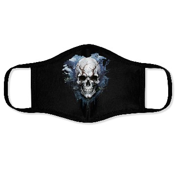Discover Eternal Night: Haunting Skull Artwork Face Masks