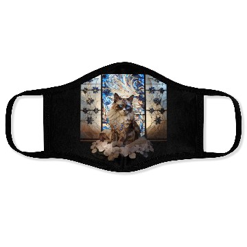 Discover Ragdoll cat in stained glass Face Masks