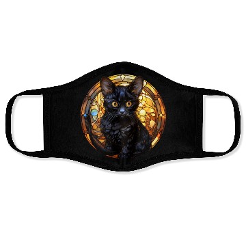 Discover Bombay kitten in stained glass Face Masks