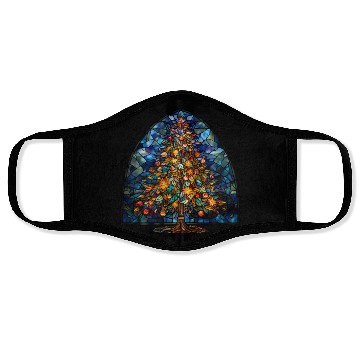 Discover Stained Glass Christmas Tree Face Masks