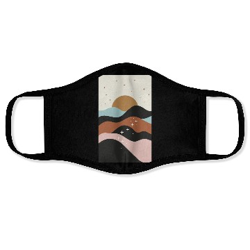 Discover Boho Mountains Moon and Stars Face Masks