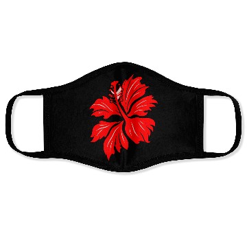 Discover Hibiscus Flower Vector Two Colors Face Masks