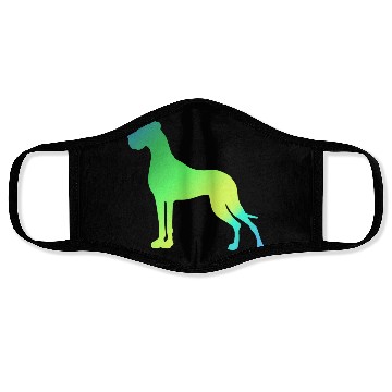 Discover Green Yellow Great Dane Face Masks
