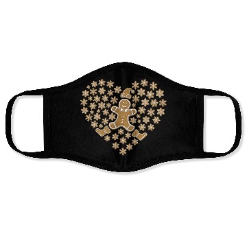 Discover Gingerbread Heart, Funny Ginger Bread Lover Face Masks