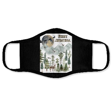 Discover Merry Christmas 2 white Face Masks