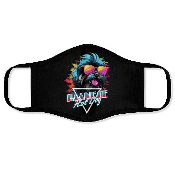 Discover Retro Wave Havanese Hot Dog Face Masks