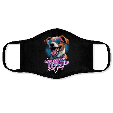 Discover Retro Wave Jack Russel Terrier Hot Dog Face Masks