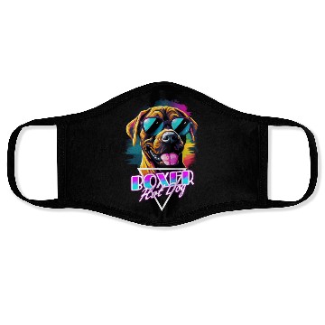 Discover Retro Wave Boxer Hot Dog Face Masks