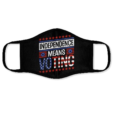 Discover Independence Means Voting American Flag Voter Vote Face Masks