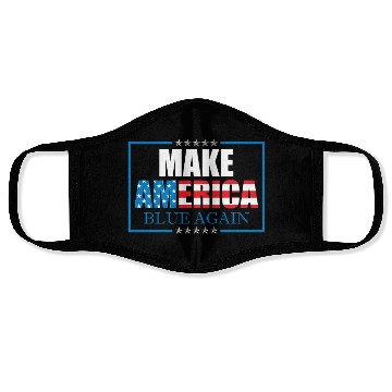 Discover Make America Blue Again Patriotic American Flag Face Masks