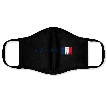 Discover France Flag Heartbeat Face Masks