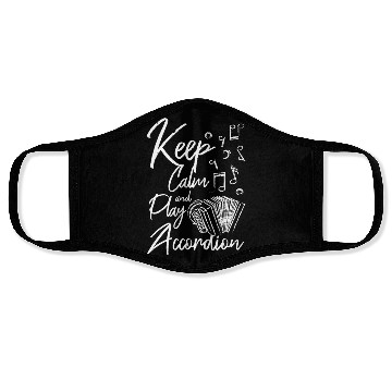 Discover Keep calm and play accordion Face Masks
