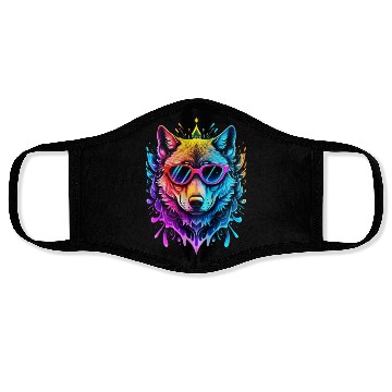 Discover Wolf Neon Splash Face Masks