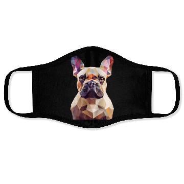 Discover French bulldog, polygon dog,polygon art Face Masks