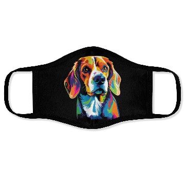 Discover Watercolor Colorful Beagle Face Masks