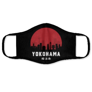 Discover Yokohama Typography Face Masks - Urban Statement