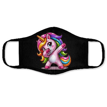 Discover Dabbing Unicorn Dab Move Dancing Rainbow Unicorn Face Masks