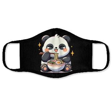 Discover Cute Panda Eats Ramen Noodles Pandas Ramen Face Masks