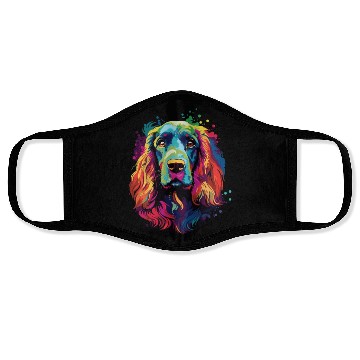 Discover Watercolor Colorful Cocker Spaniel Face Masks